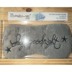 NEW THE CREME SHOP Say Goodnight Gray Plush Sleep Mask‎